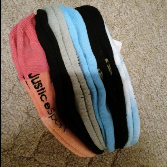 Justice Girls 6 Pairs No Show Socks LARGE Shoe Size 4-10 Variety Pack - Picture 3 of 4